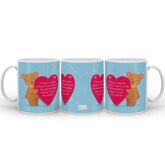 Cute Teddy Holding Heart Blue Coffee Mug Gift For Him